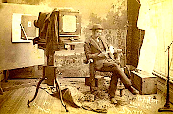 This photo shows Port Townsend photographer James M. McMurry (name misspelled as James “McMurray” by other local historians) in his Port Townsend “studio” ca. 1890 — along with the camera with which he did most of his work. It seemed to be of more interest to Leader readers than a photo of a braying Donald Trump that might probably better coordinate with the following blog. But I'm tired of looking at Donald.
